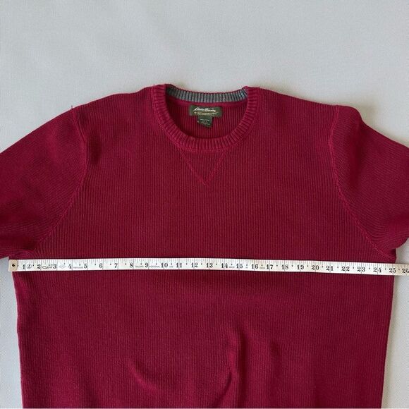 Eddie Bauer Burgundy Cotton Crewneck Knit Sweater Men’s Size XXL - Picture 6 of 9